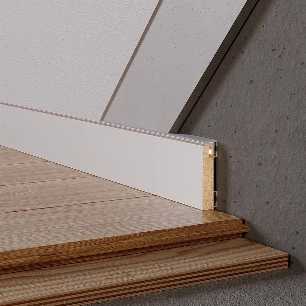 [woo:1091] Плінтус прихованого монтажу 60x15x2700 мм з LED та вставкою МДФ RAL