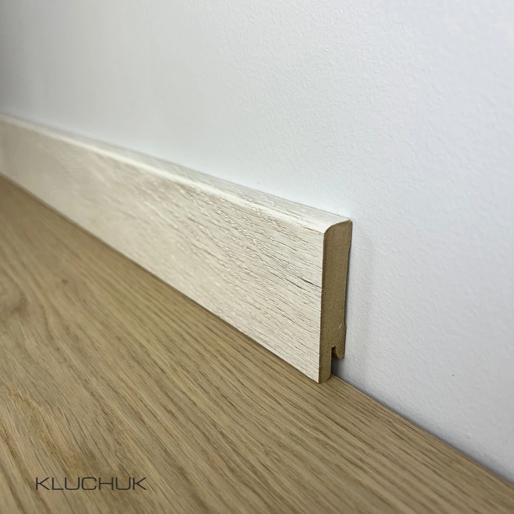 [woo:2019] Плінтус МДФ шпонований Дуб крижаний 80х12х2000 мм. MDF-D8003